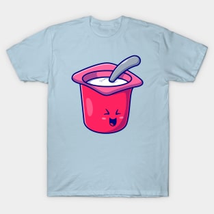 Cute Yoghurt Cup Cartoon T-Shirt